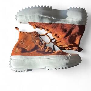 Converse Run Star Hike Orange White Platform Sneakers - size 9.5